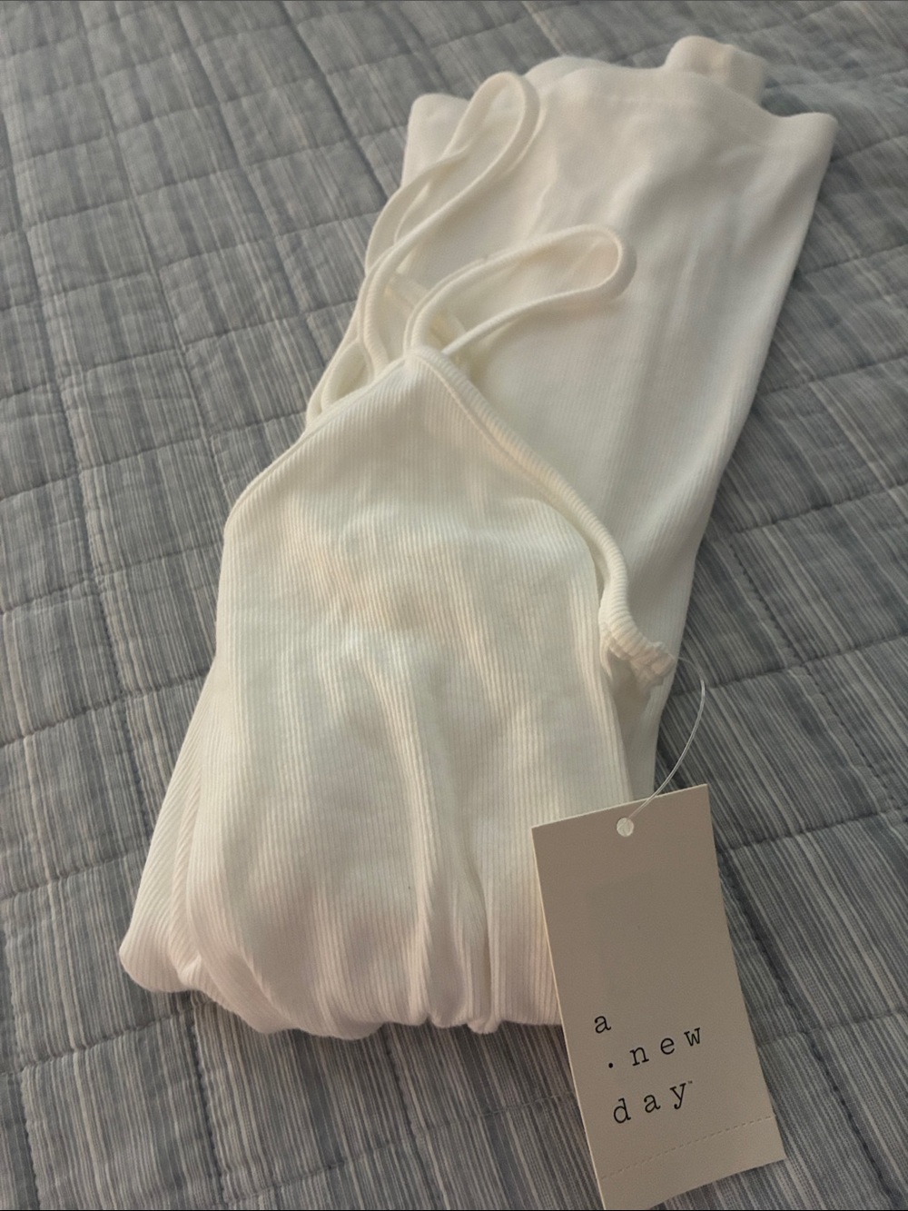 a new day white Ribbed Camisole Top